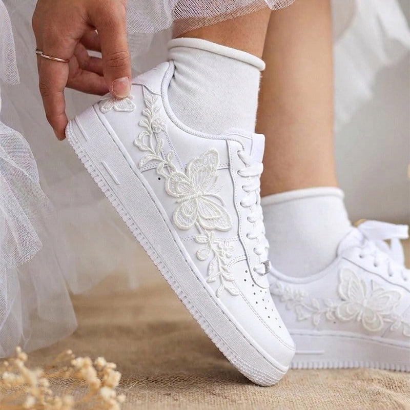 Gossamer Wings – Blue Crystal Butterfly Wedding Sneakers | LAM ART Bridal
