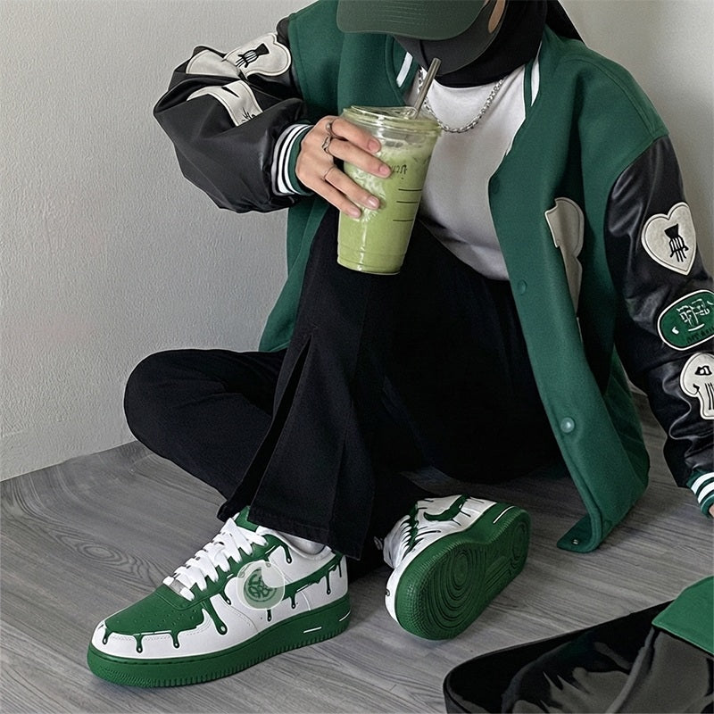 Emerald Rush – Green Color Art Custom Sneakers | LAM ART Original