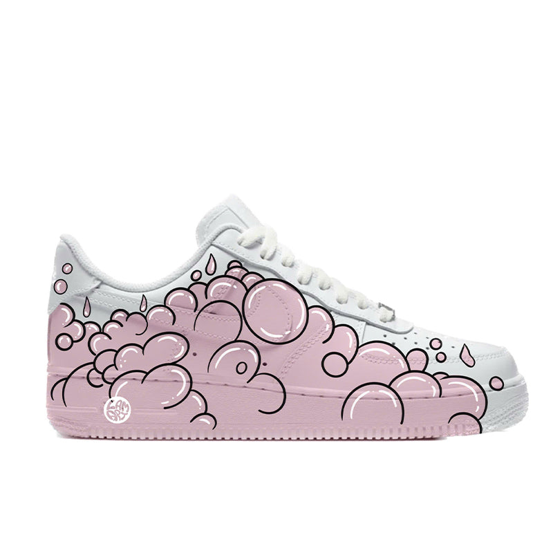 Bubble Blush – Pink Bubble Art Custom Sneakers | Hand Painted by LAM ART
