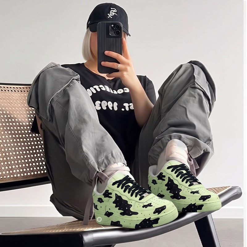 Midnight Nebula Glow Custom Sneakers