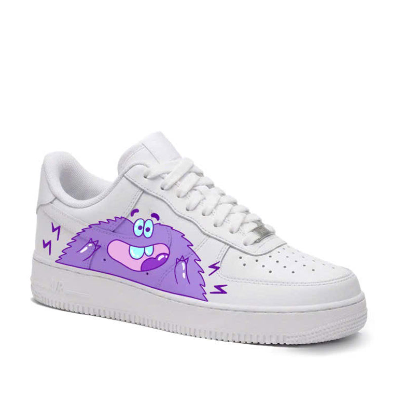 Violet Fuzz – Purple Monster Anime-Style Custom Sneakers | LAM ART Original