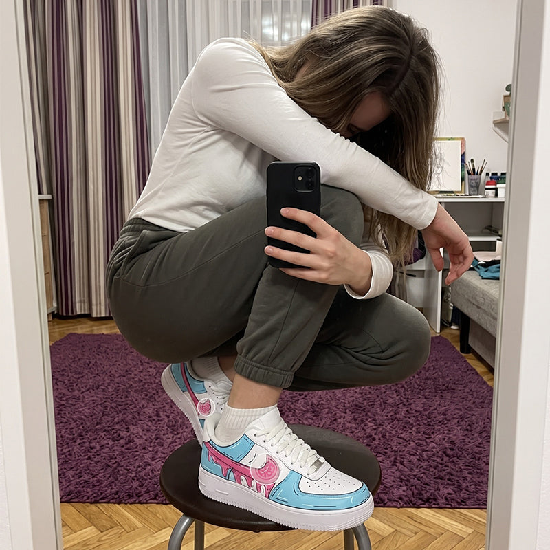 Cotton Candy Drip Custom Sneakers | Hand Painted by LAM ART