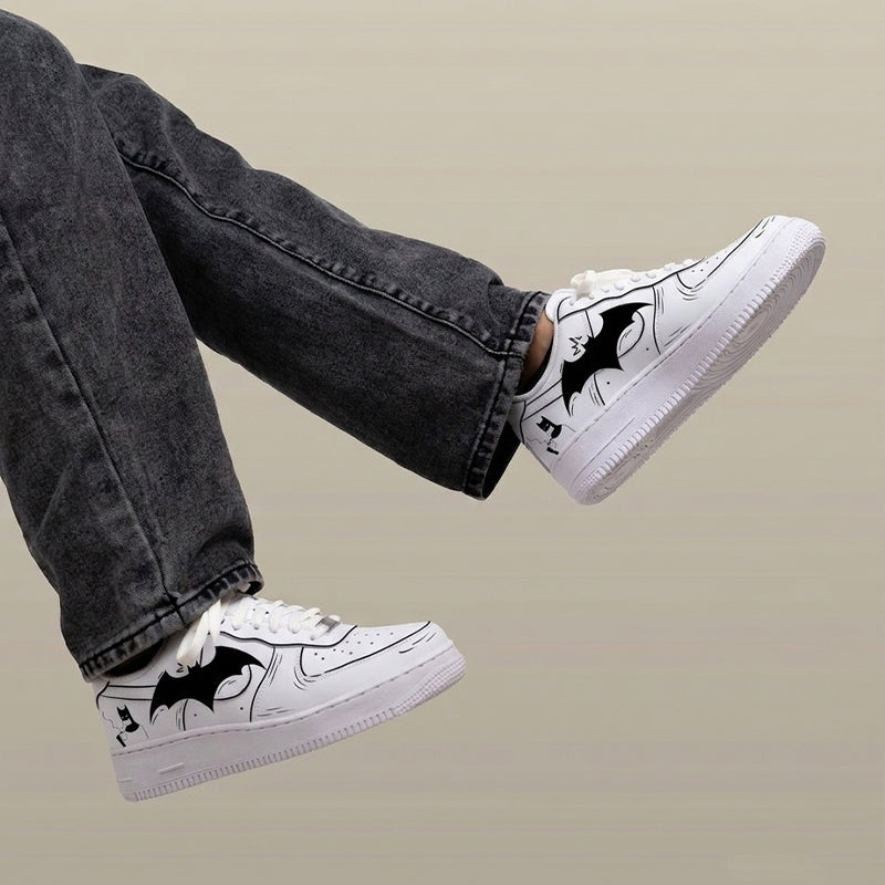 Dark Knight Sketch Custom Sneakers | Hand Painted by LAM ART