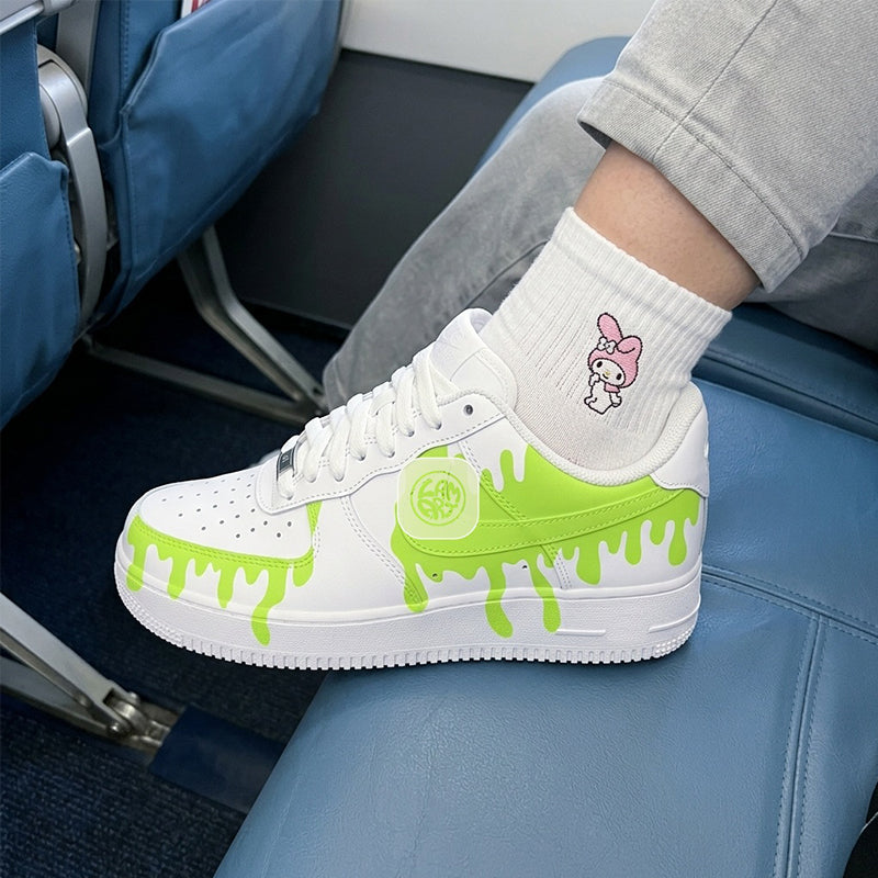 Lime Drip Custom Sneakers | Hand Painted by LAM ART