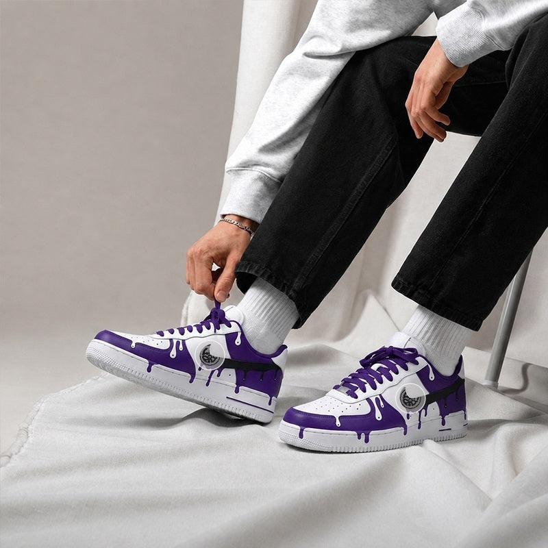 Violet Storm – Purple Drip Custom Sneakers | LAM ART Original
